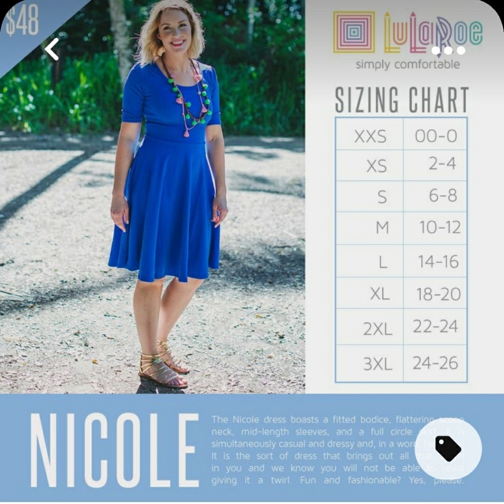 - Size Small New LuLaRoe Nicole Dress